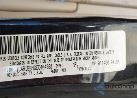 2014 Jeep Grand Cherokee Limited from USA, damaged, VIN 1C4RJEBM6EC404931